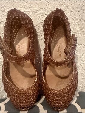 Mini Melissa Campana Brown Jelly Mary Jane Sandals